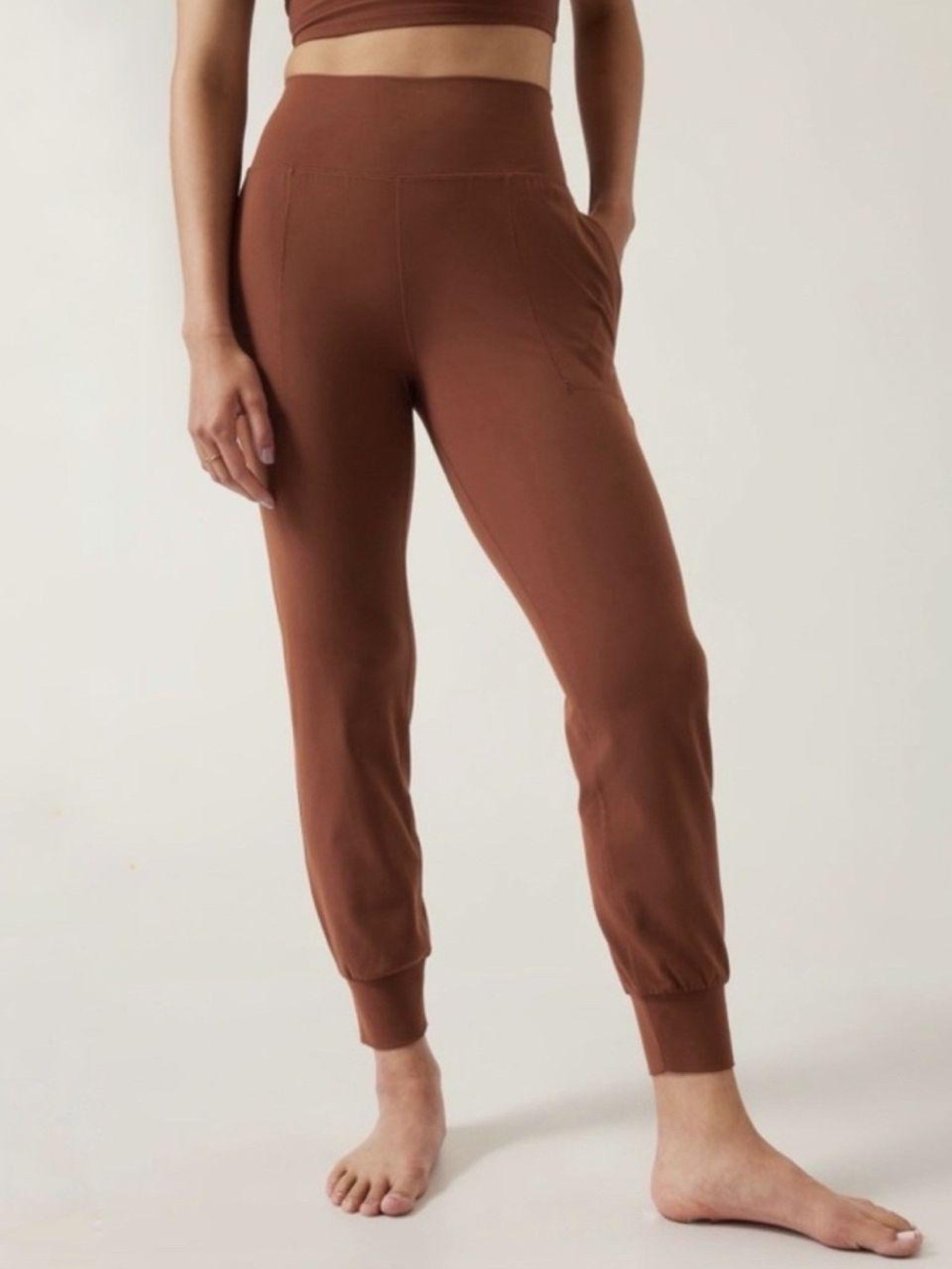 Athleta Salutation Jogger Powervita Rust Pants - Small Tall